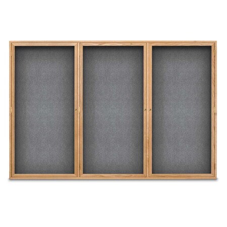 United Visual Products Sliding Door Indoor Enclosed Corkboard, 7 UV9028ACSH-SATIN-DBURGU